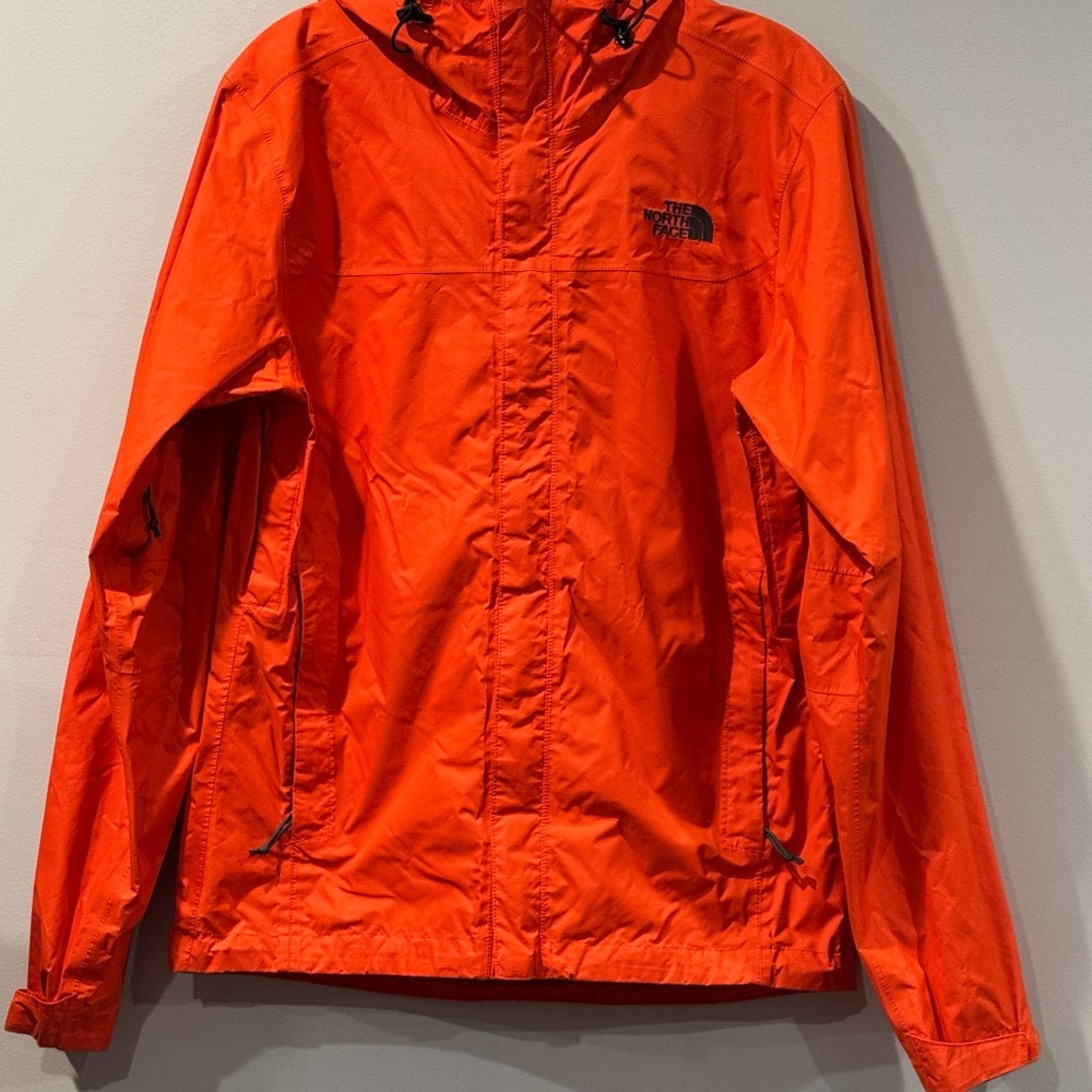The North Face Jacket Mens Small Orange Windbreaker Raincoat Hoodie